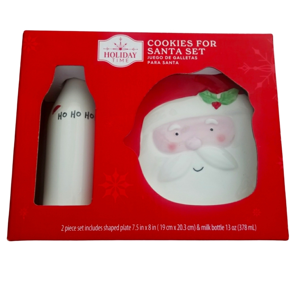 Holiday Time Cookies & Milk For Santa Set